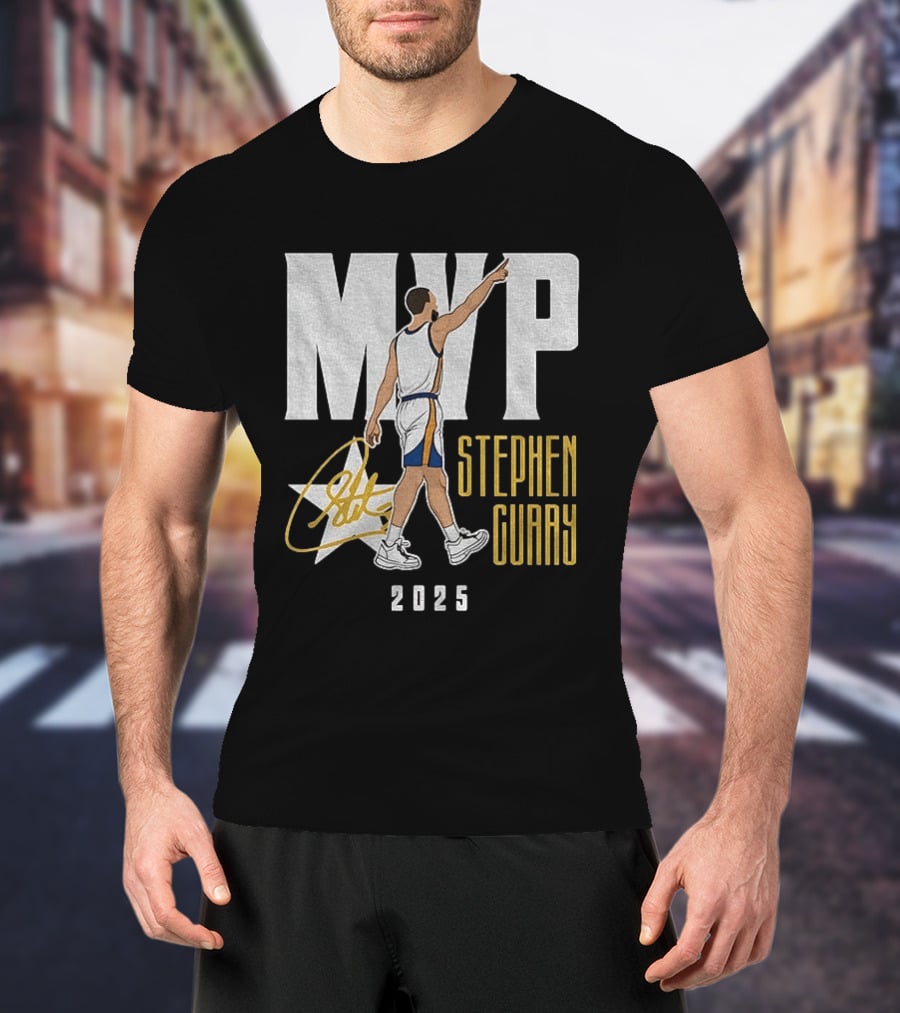 Stephen Curry MVP 2025 Basketball Champion Star Signature T-Shirt