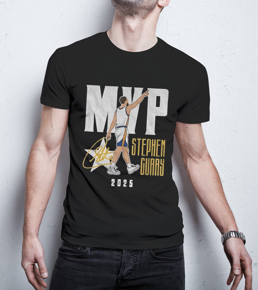Stephen Curry MVP 2025 Basketball Champion Star Signature T-Shirt