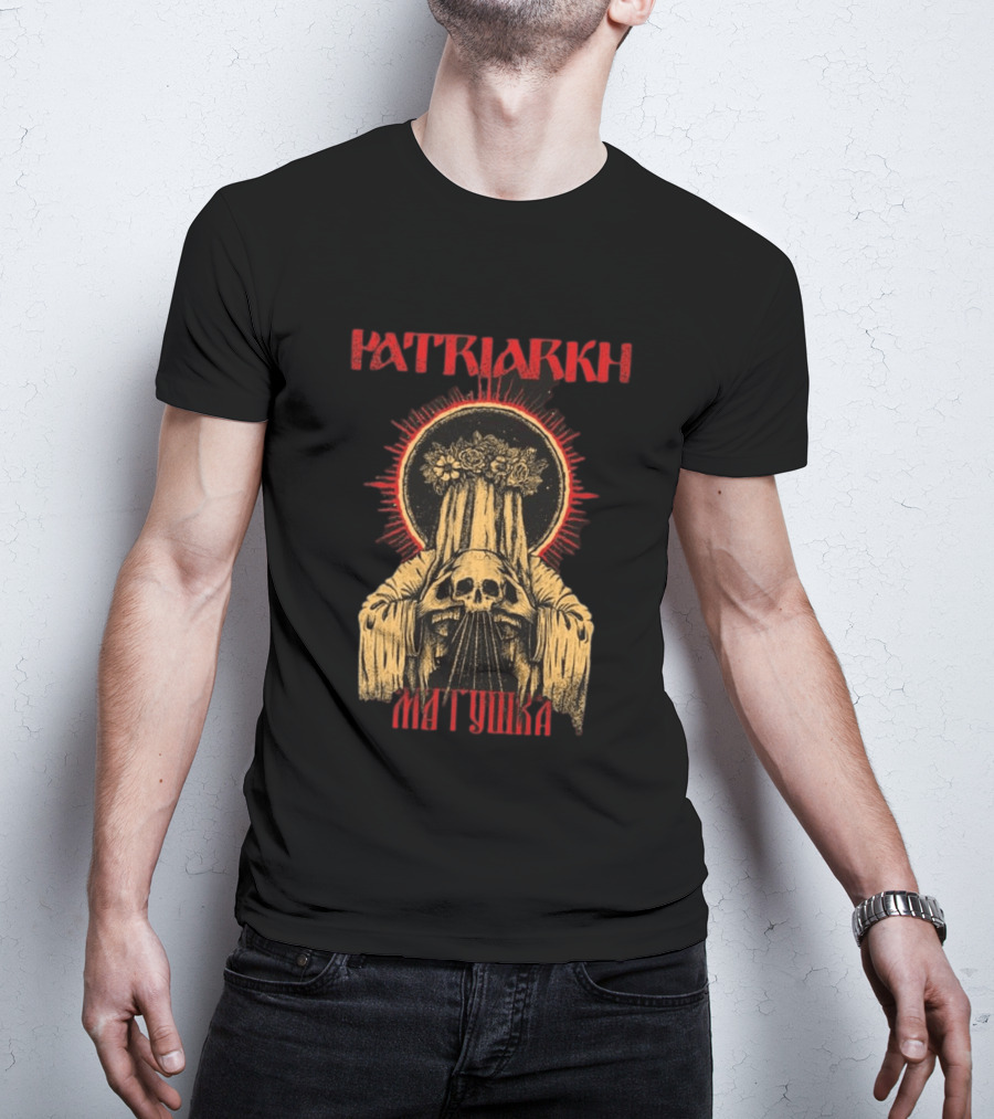Patriarkh Matushka Skeleton Halo Floral Hooded Figure T-Shirt