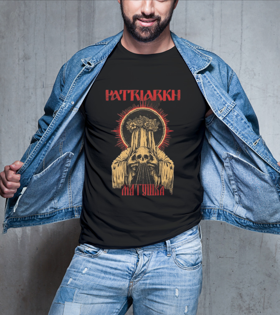 Patriarkh Matushka Skeleton Halo Floral Hooded Figure T-Shirt