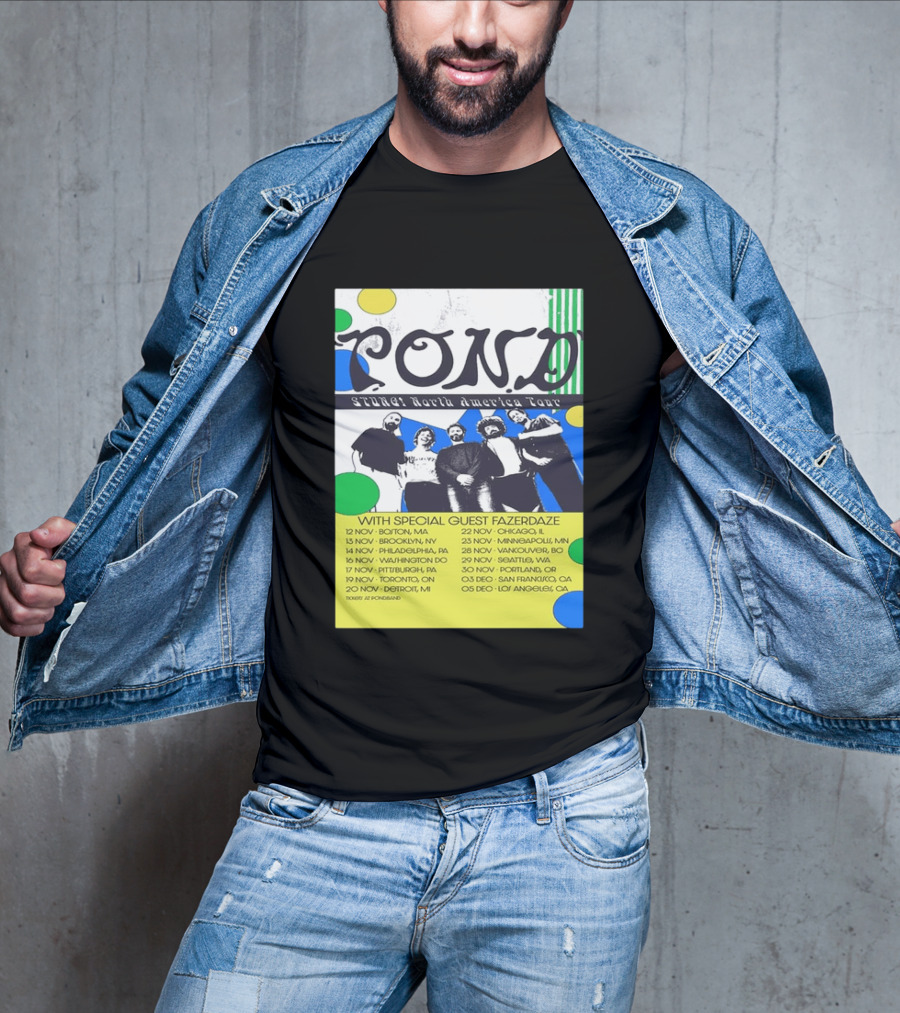 Pond Band Stunga North America Tour 2024 With Special Guest Fazerdaze T-Shirt