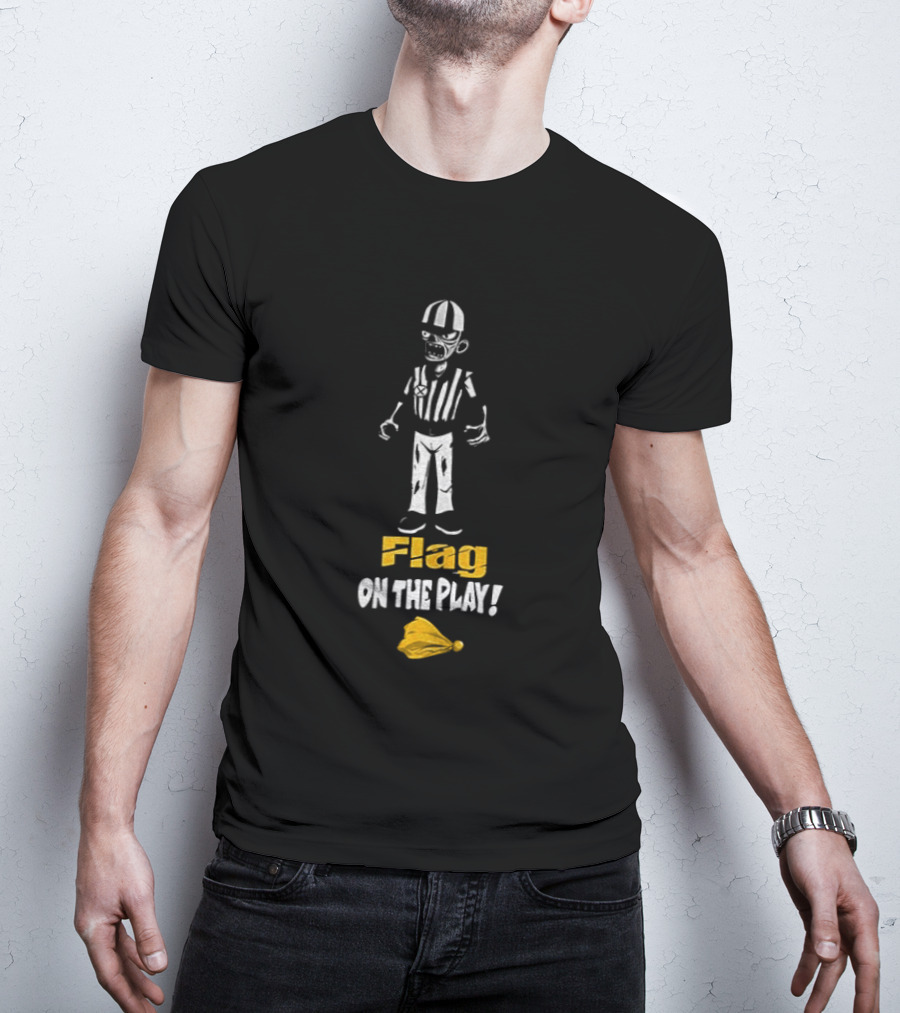 Zombie Referee Flag On The Play Halloween Humor T-Shirt