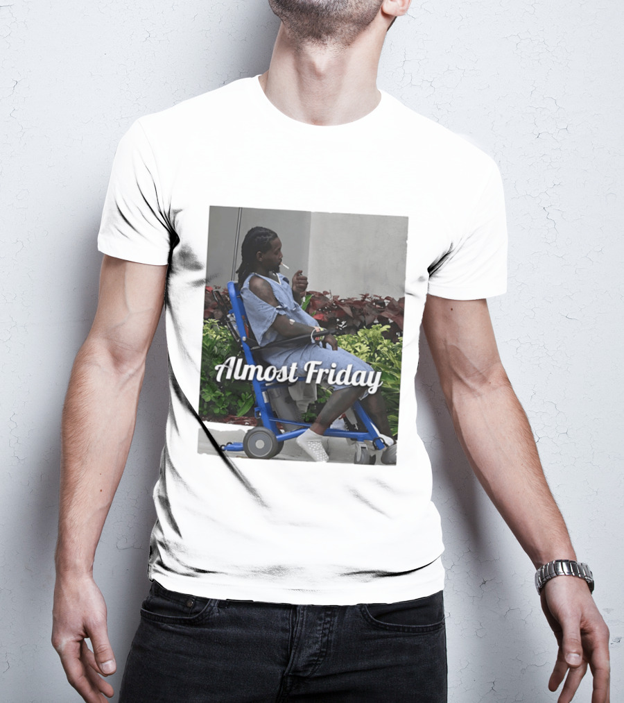 Almost Friday Offset Cigarette Wheelchair Vibes T-Shirt