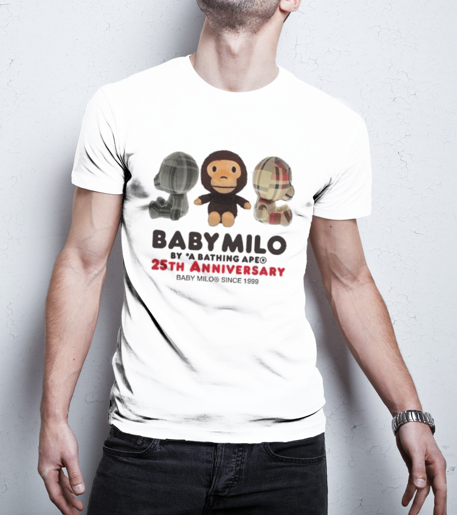 Baby Milo By A Bathing Ape 25th Anniversary Since 1999 Plush Trio T-Shirt