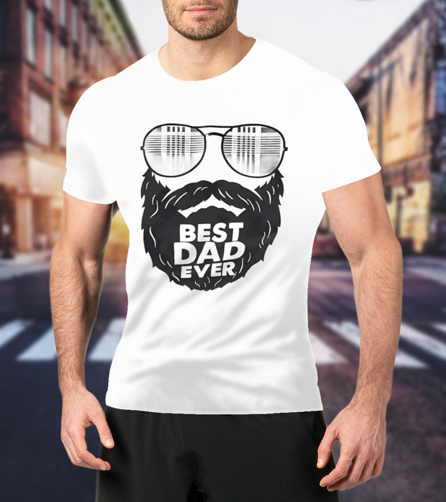 Best Dad Ever Beard Sunglasses T-Shirt