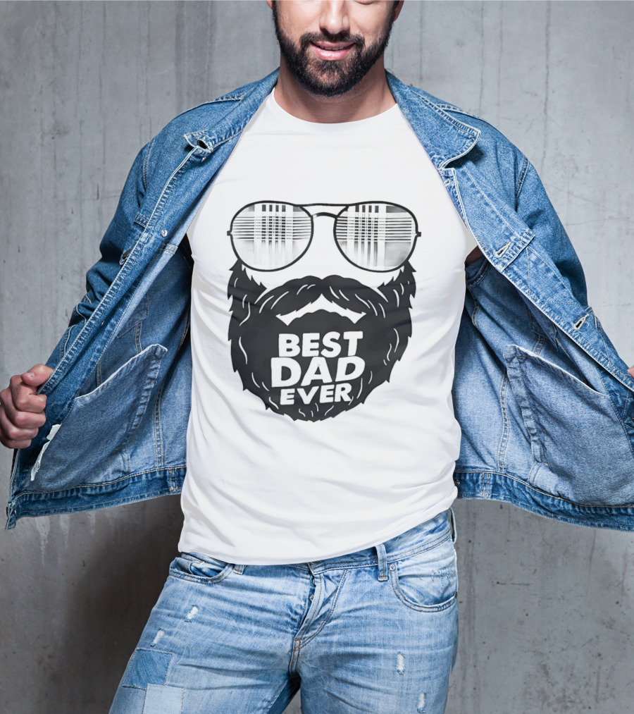 Best Dad Ever Beard Sunglasses T-Shirt