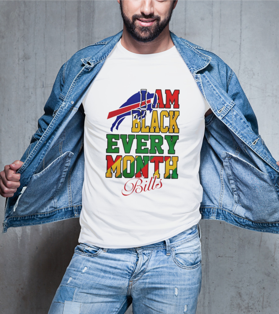 Buffalo Bills I Am Black Every Month Juneteenth Bills T-Shirt