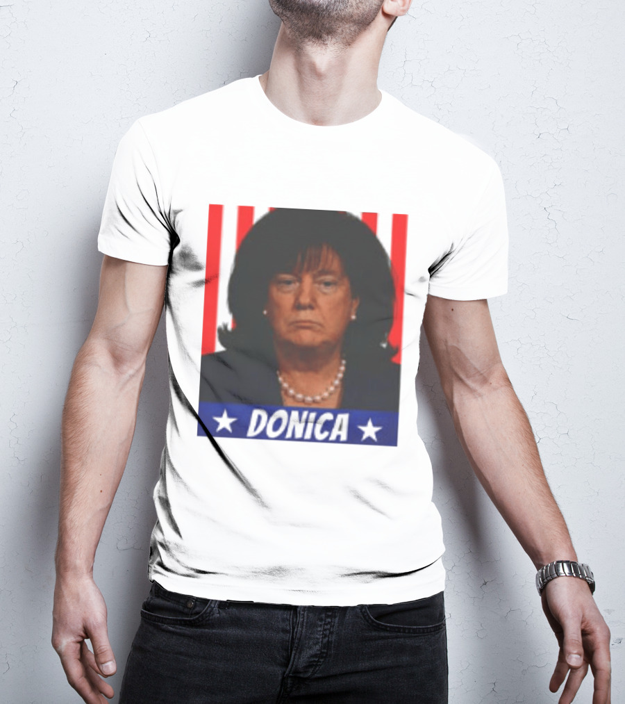 Donica Lewinsky 2025 Campaign Style Stars Red Stripes T-Shirt