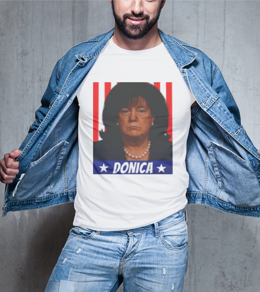 Donica Lewinsky 2025 Campaign Style Stars Red Stripes T-Shirt