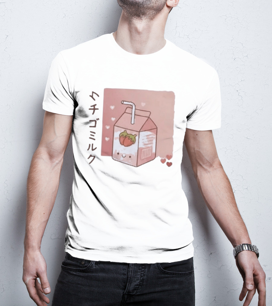 Strawberry Milk Kawaii Cartoon Fight Or Flight Lucas Reyes T-Shirt