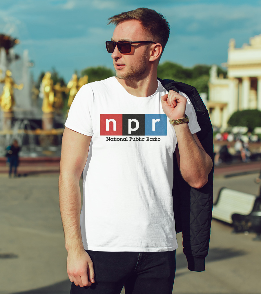 NPR National Public Radio Iconic Logo Red Black Blue T-Shirt