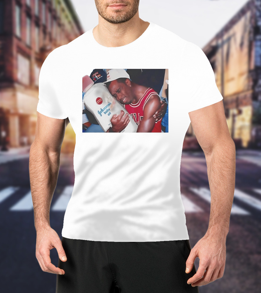 P.Diddy Crying Meme Johnson's Baby Oil Bulls Jersey T-Shirt