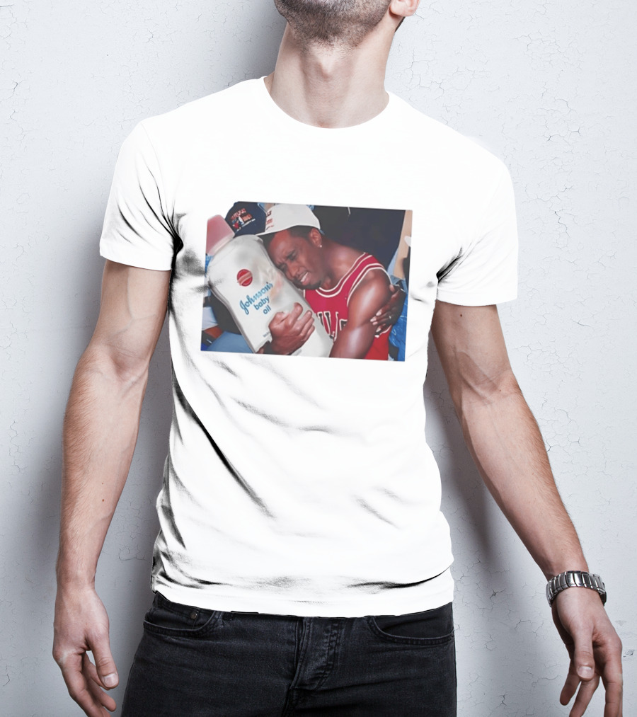 P.Diddy Crying Meme Johnson's Baby Oil Bulls Jersey T-Shirt