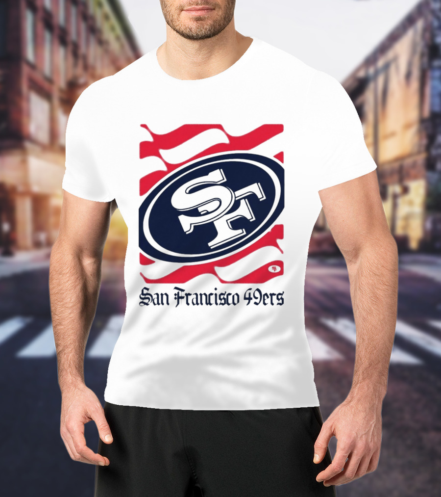 San Francisco 49ers SF Flag Heritage Wordmark T-Shirt