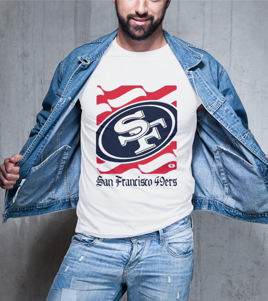 San Francisco 49ers SF Flag Heritage Wordmark T-Shirt