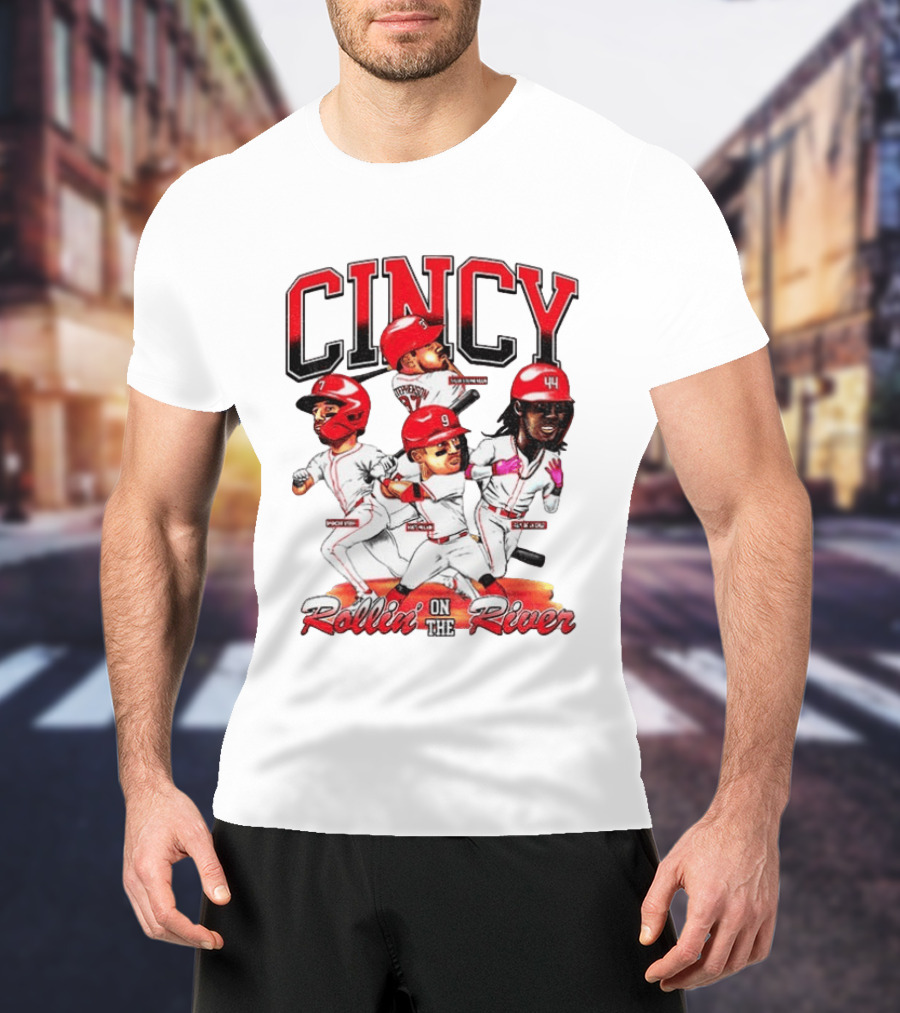 Cincy Spencer Steer Matt McLain Elly De La Cruz Tyler Stephenson Rollin' On The River T-Shirt