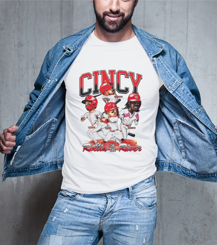 Cincy Spencer Steer Matt McLain Elly De La Cruz Tyler Stephenson Rollin' On The River T-Shirt