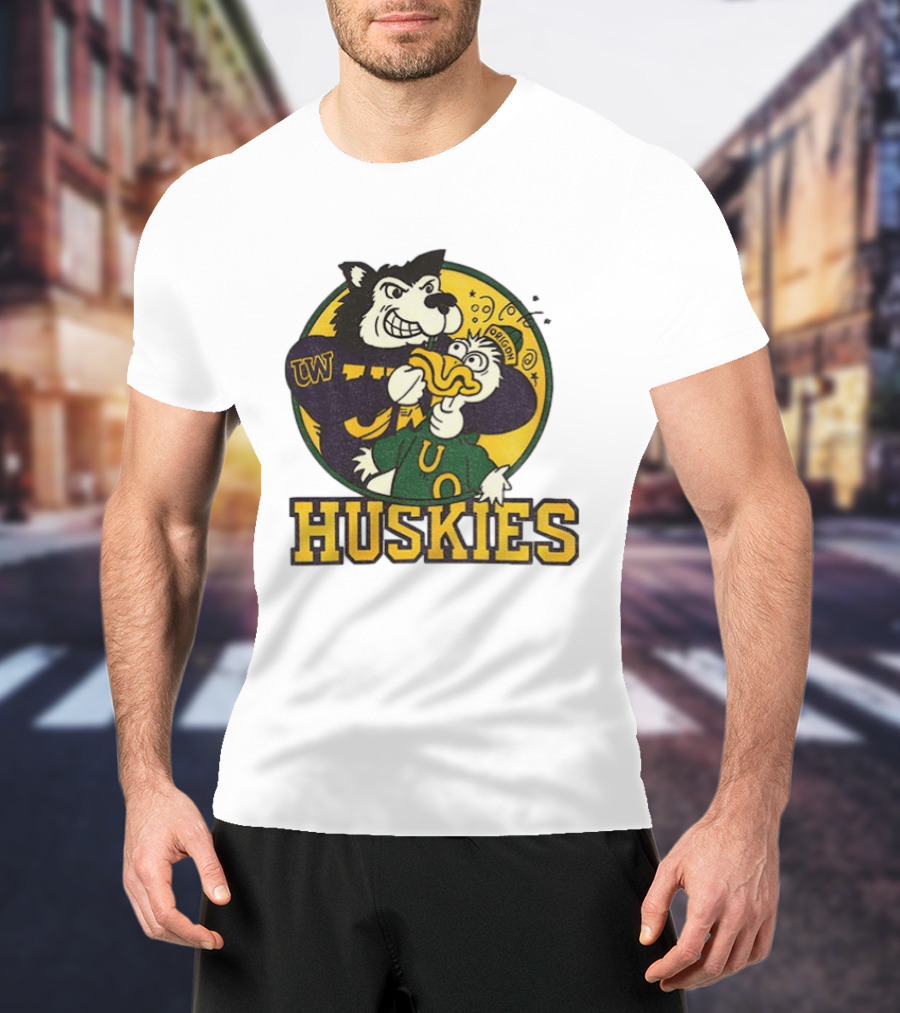 UW Huskies Vs Oregon Ducks Rivalry Football Showdown T-Shirt