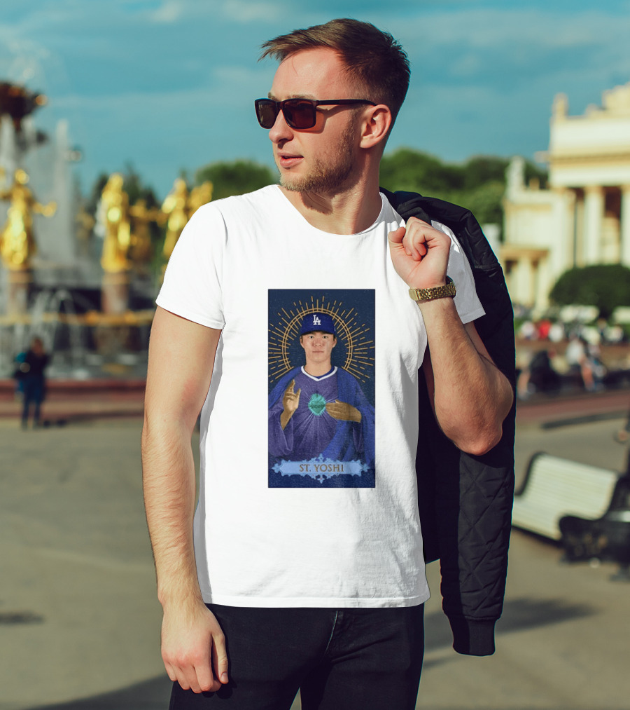 Yoshinobu Yamamoto Dodgers St. Yoshi Halo Icon MLB T-Shirt
