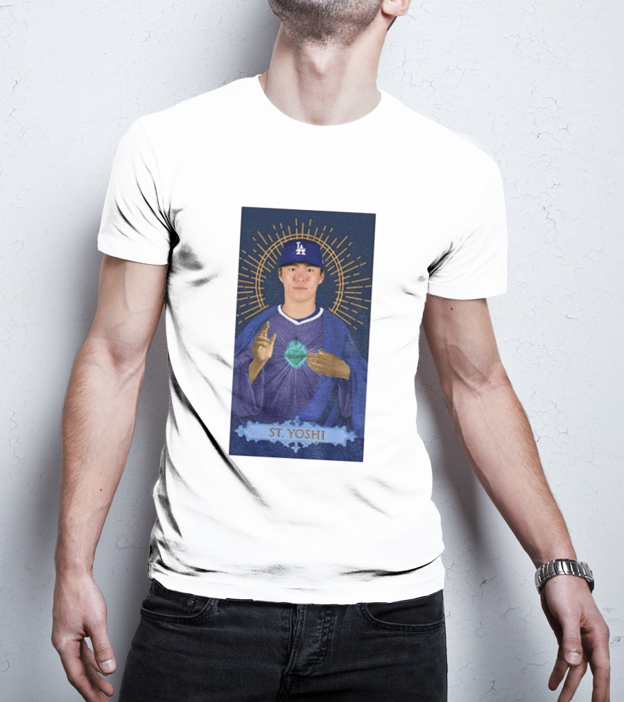 Yoshinobu Yamamoto Dodgers St. Yoshi Halo Icon MLB T-Shirt