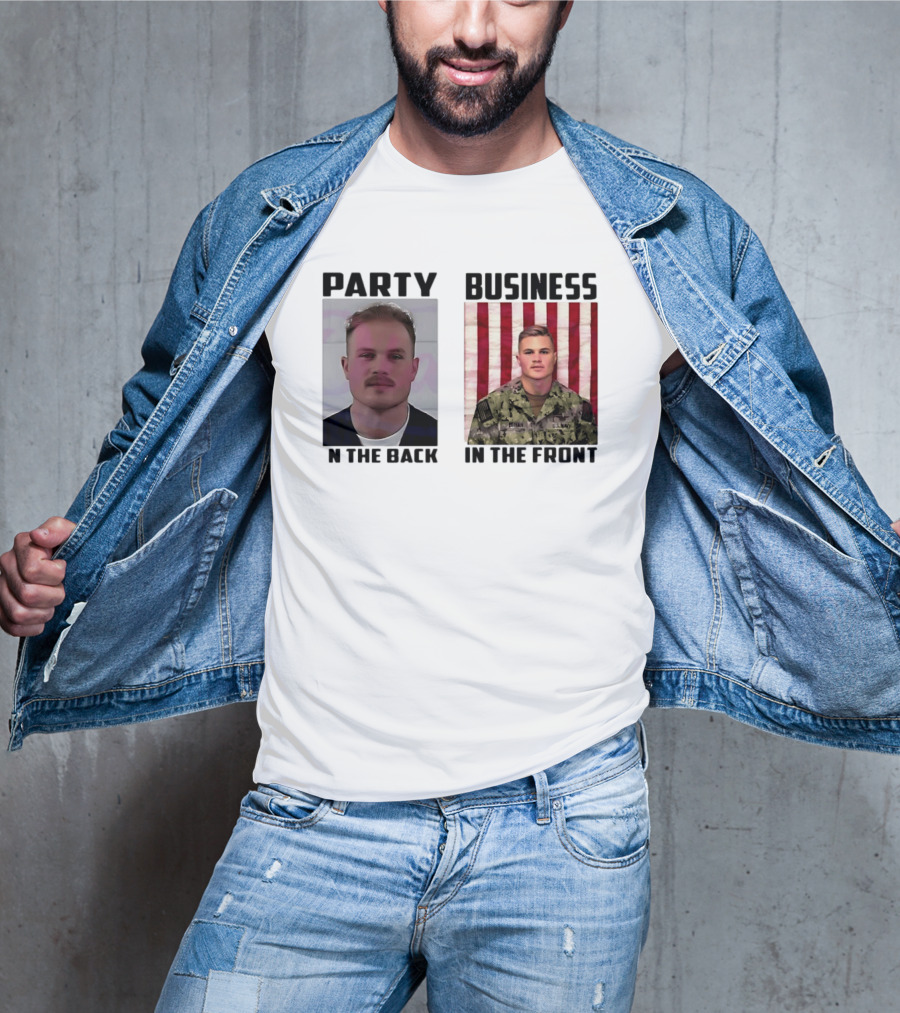 Party In The Back Business In The Front Zach Bryan U.S. Navy T-Shirt