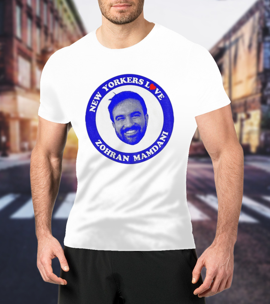 New Yorkers Love Zohran Mamdani Big Head Circular T-Shirt