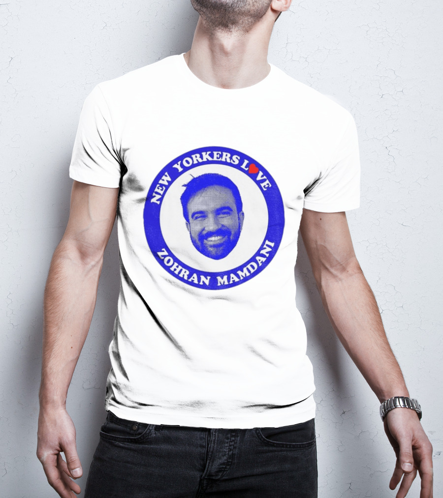 New Yorkers Love Zohran Mamdani Big Head Circular T-Shirt