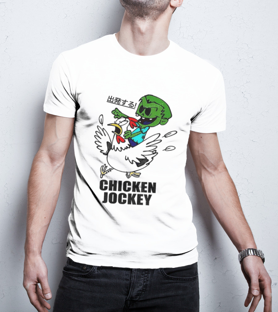 Zombie Chicken Jockey Exclamation Anime T-Shirt