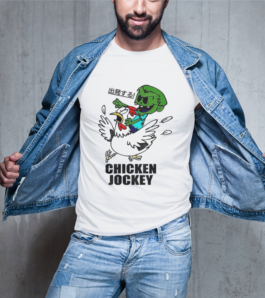 Zombie Chicken Jockey Exclamation Anime T-Shirt