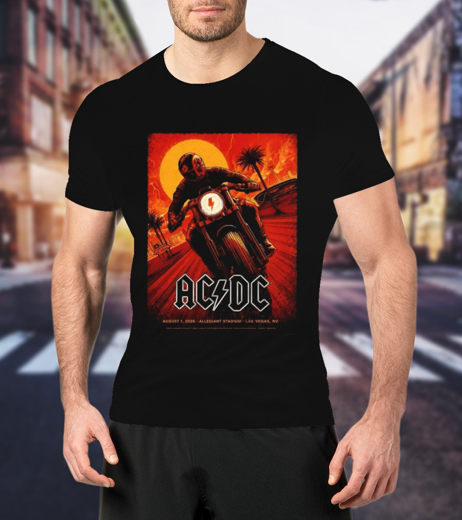 ACDC PWR Up Tour August 1 2026 Allegiant Stadium Las Vegas NV Event T-Shirt