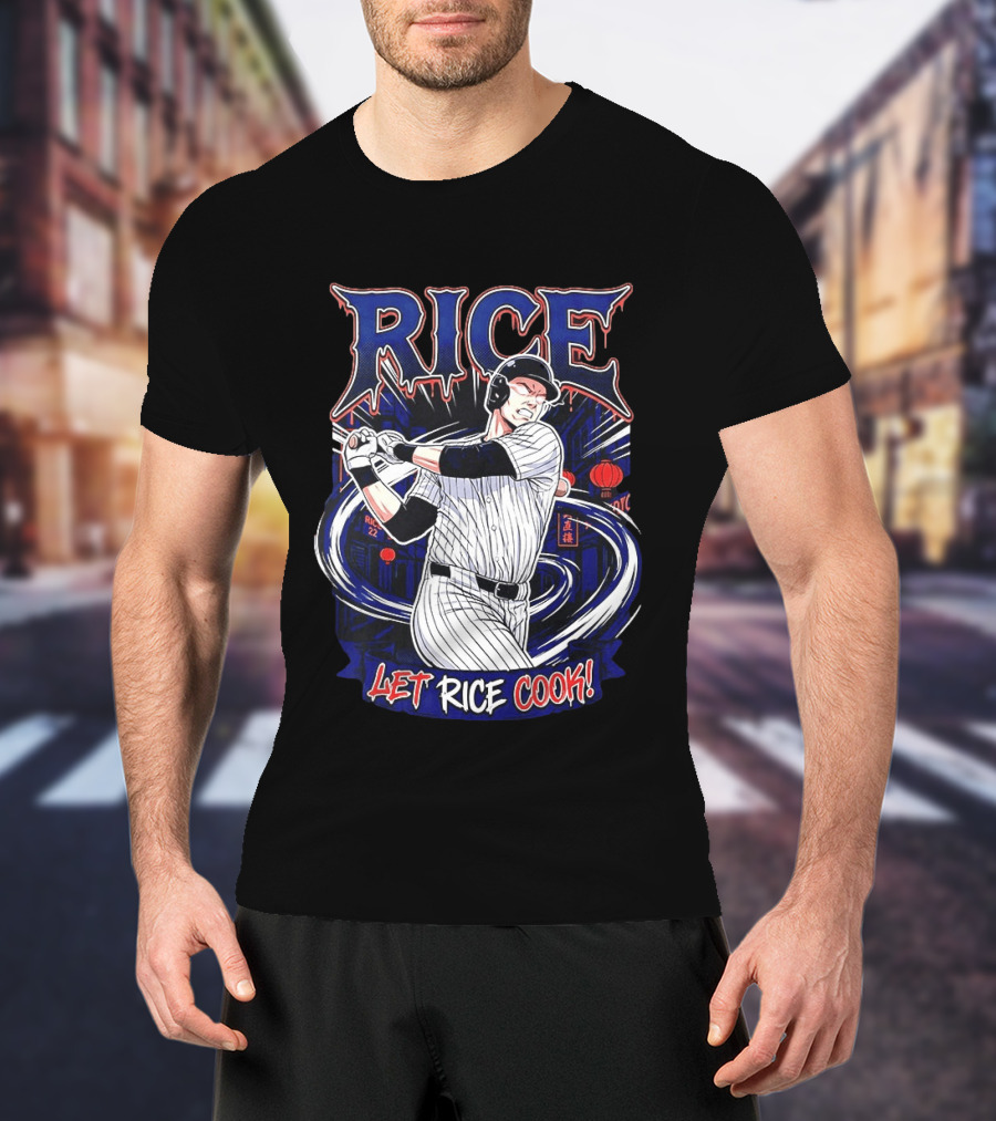Rice Let Rice Cook New York Yankees Baseball Cartoon T-Shirt