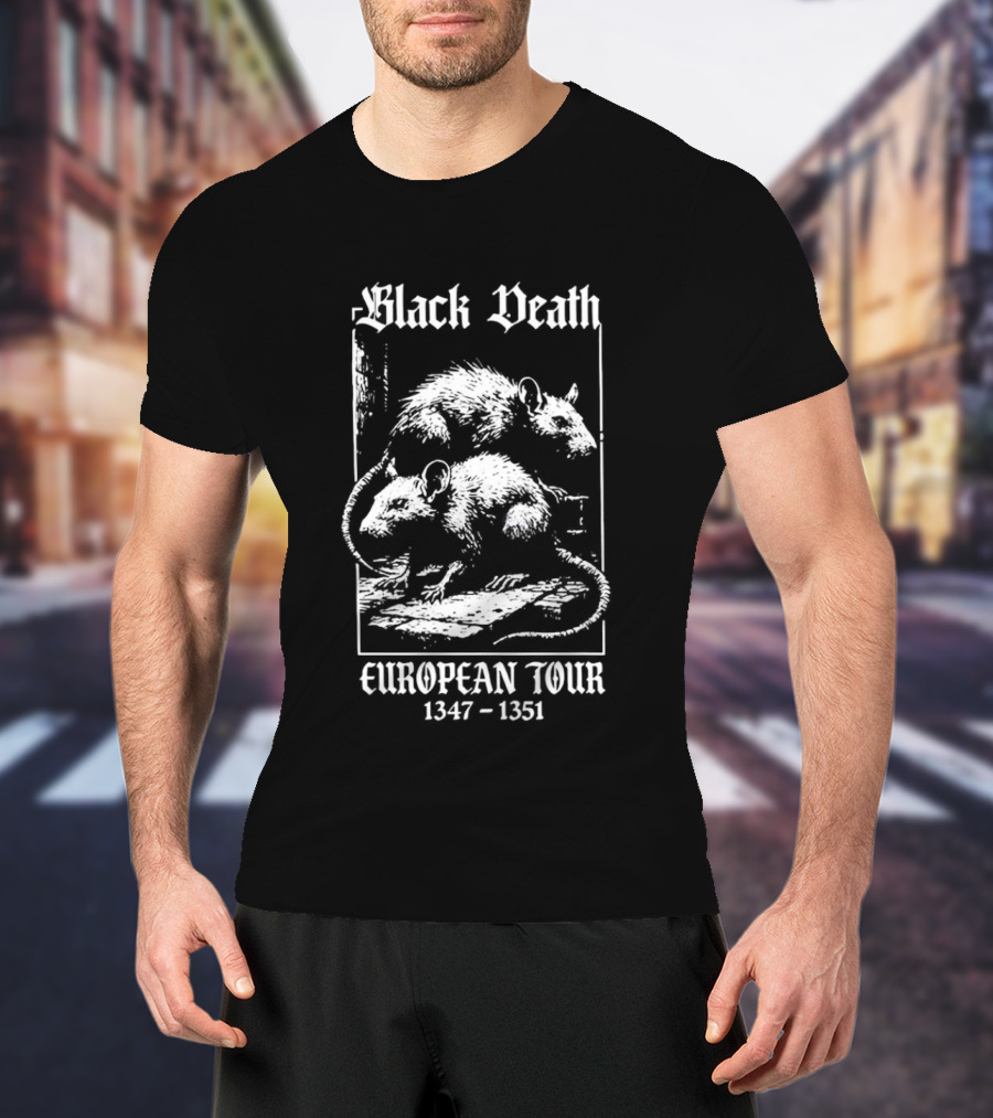 Black Death European Tour 1347 1351 Rats Plague History T-Shirt