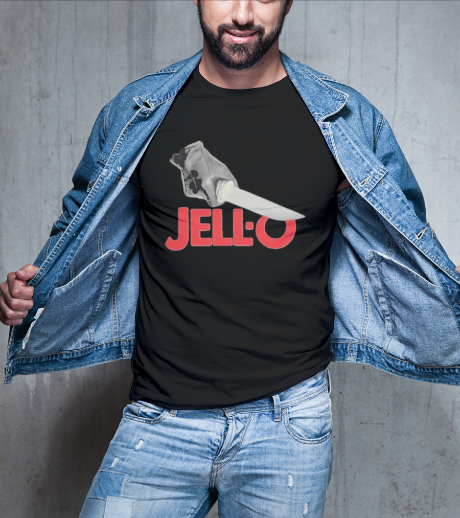 Jello Knife Red Oozing Text And Gloved Dagger T-Shirt
