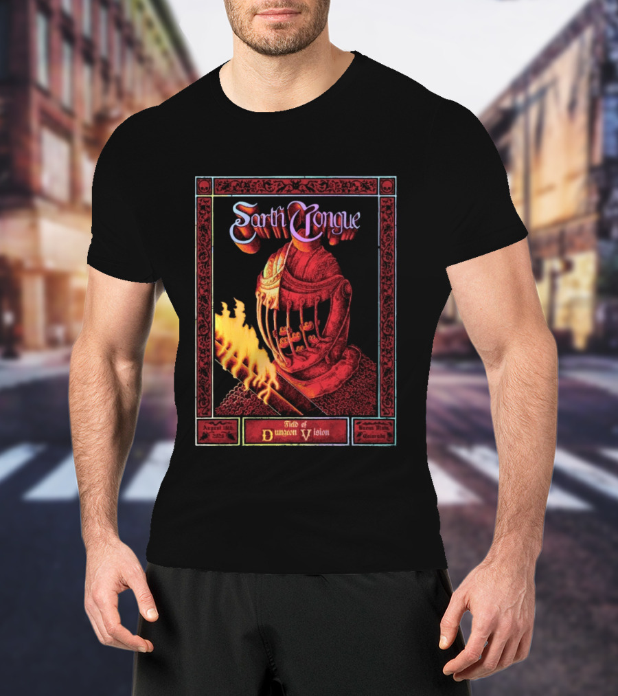 Earth Tongue August 16th 2023 Field Of Dungeon Vision Lyons Colorado T-Shirt