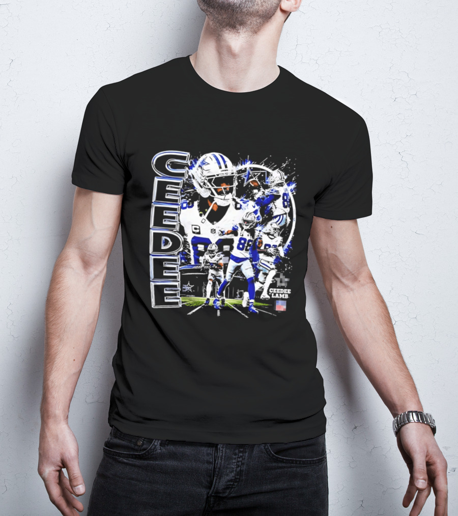 CeeDee Lamb No 88 Dallas Cowboys Collage Player Action T-Shirt