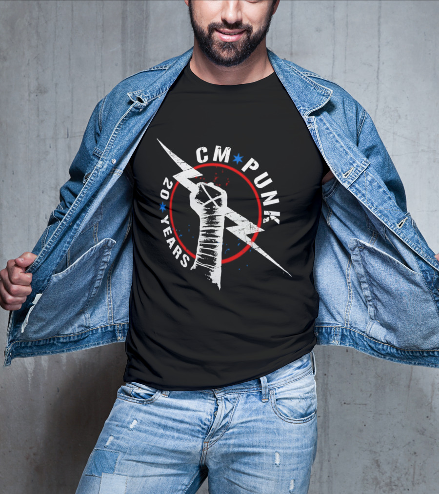 CM Punk 20 Years Lightning Fist WWE T-Shirt