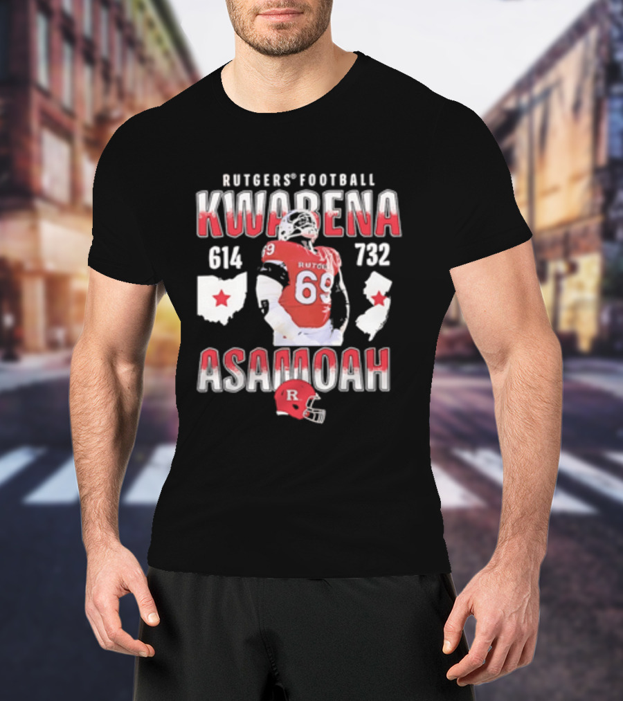 Kwabena Asamoah Rutgers Football 69 Ohio New Jersey 614 732 T-Shirt