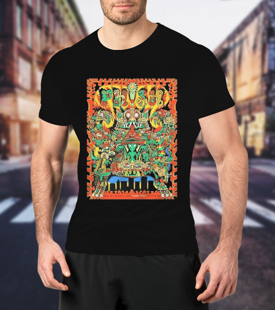 Phish Fenway Park Boston July 31 August 1 2026 Colorful Monster T-Shirt