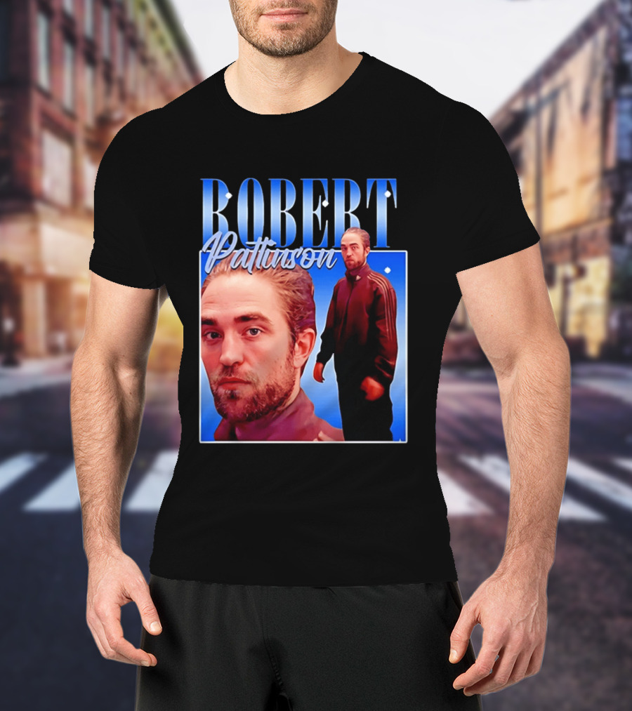 Robert Pattinson Standing Meme Blue Adidas Tracksuit T-Shirt