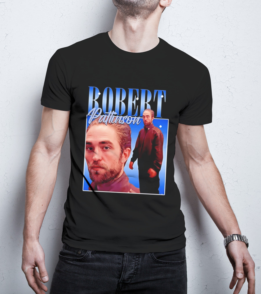 Robert Pattinson Standing Meme Blue Adidas Tracksuit T-Shirt