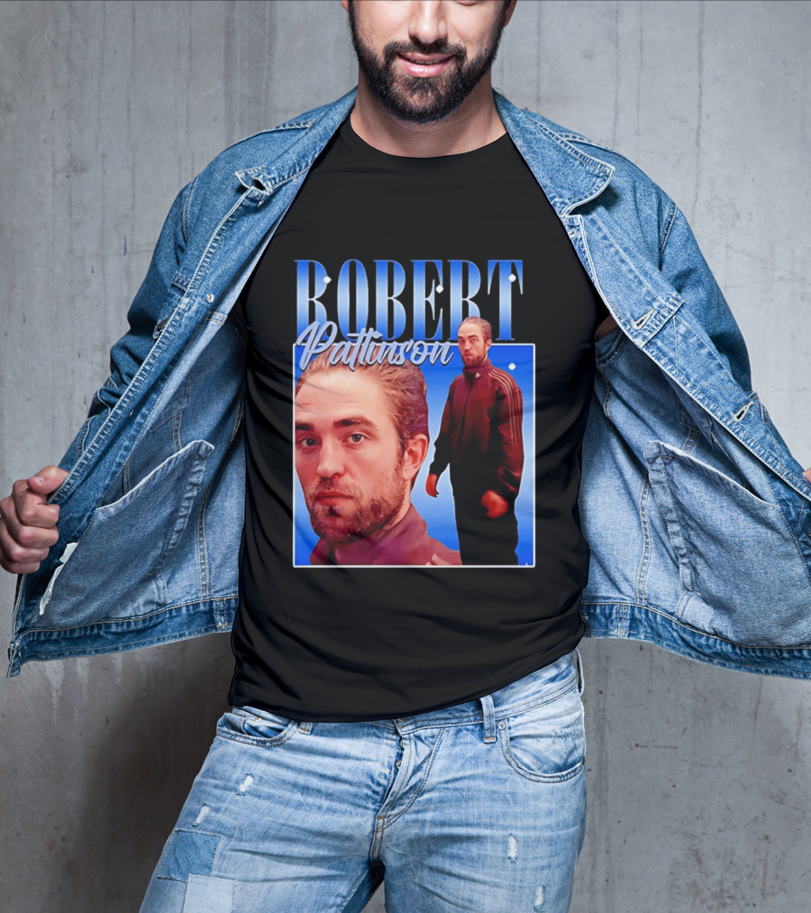 Robert Pattinson Standing Meme Blue Adidas Tracksuit T-Shirt