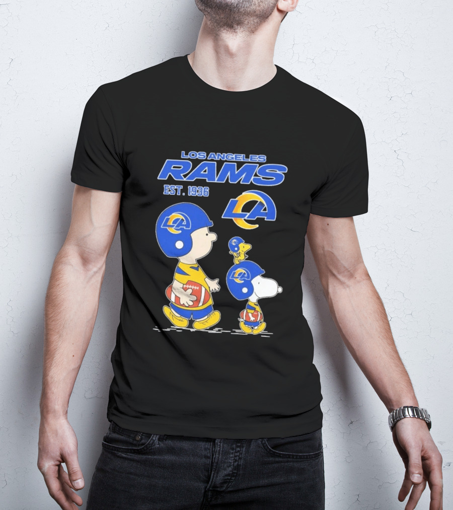 Snoopy Charlie Brown Los Angeles Rams 1936 Football Team LA T-Shirt