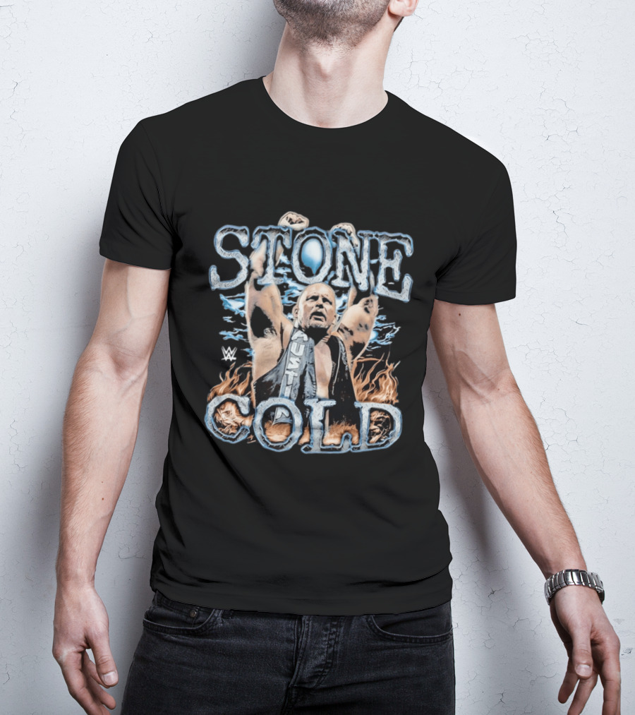 Stone Cold Steve Austin WWE Ice And Flames Iconic Wrestling T-Shirt