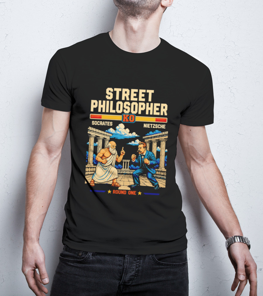 Street Philosopher KO Socrates Nietzsche Round One Colosseum Showdown T-Shirt