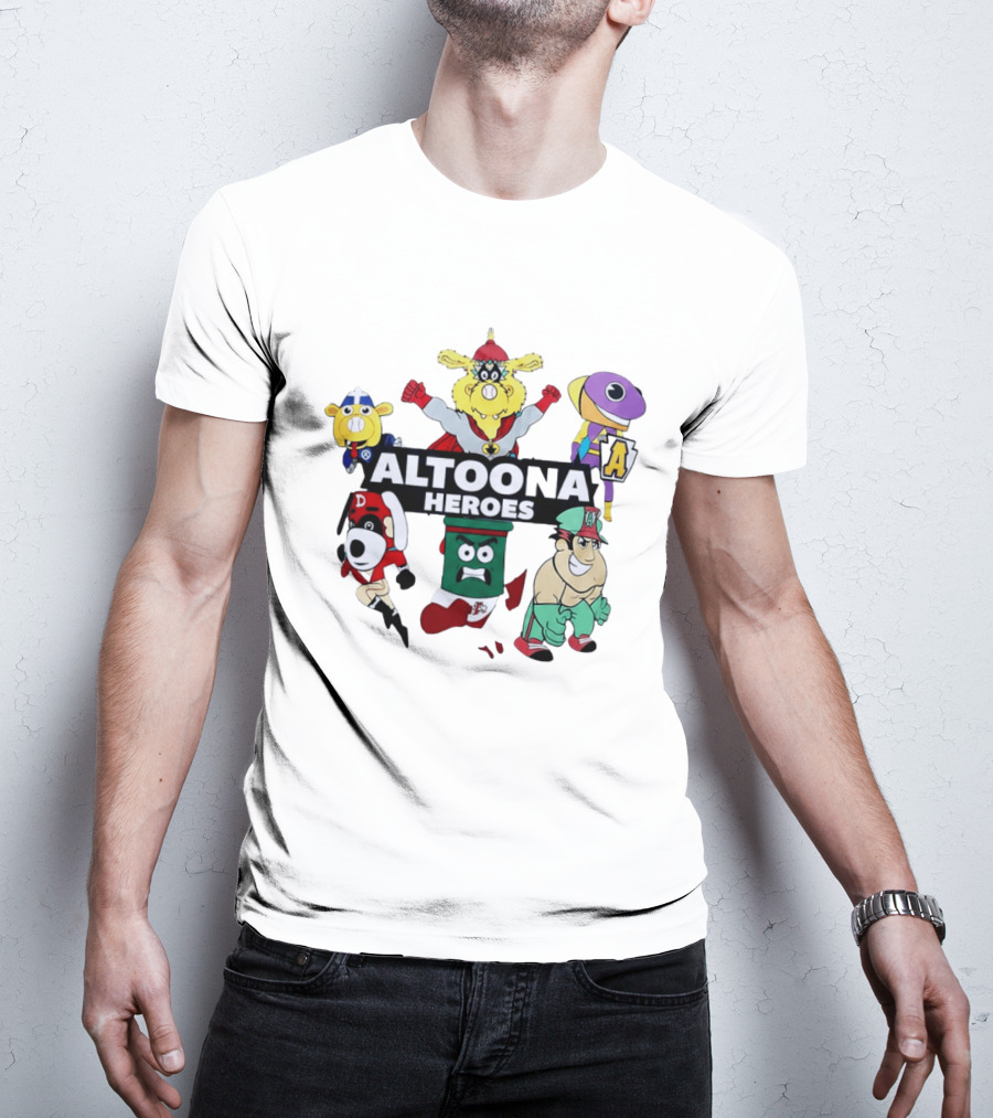 Altoona Heroes Cartoon Characters Collaboration T-Shirt