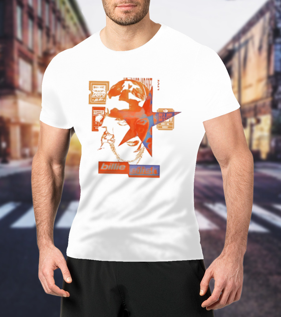 Billie Eilish Star Face Hit Me Hard T-Shirt
