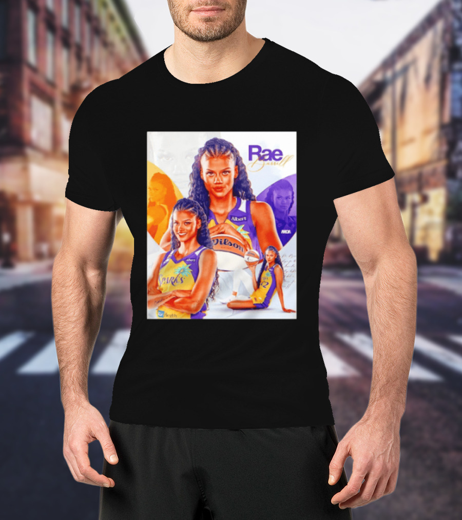 WNBA Rae Burrell Los Angeles Sparks No 22 Wilson Basketball Collage T-Shirt
