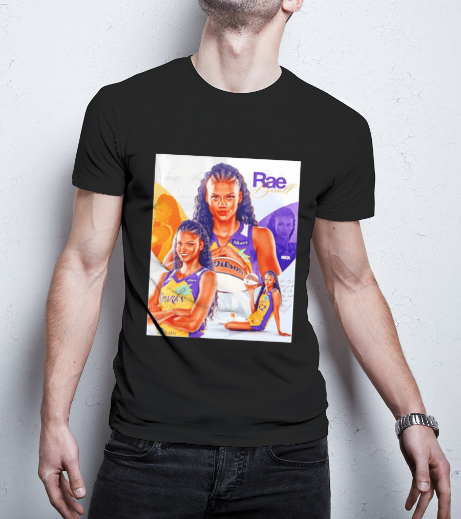 WNBA Rae Burrell Los Angeles Sparks No 22 Wilson Basketball Collage T-Shirt