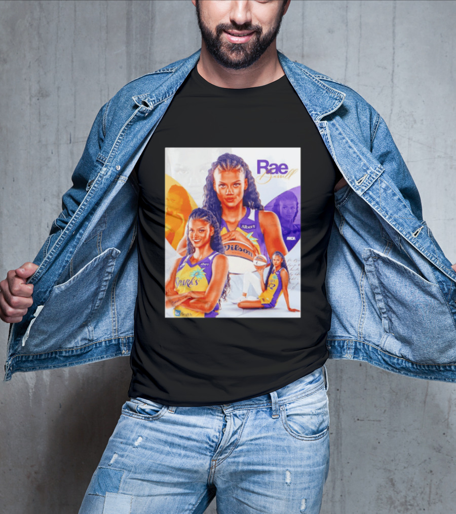 WNBA Rae Burrell Los Angeles Sparks No 22 Wilson Basketball Collage T-Shirt