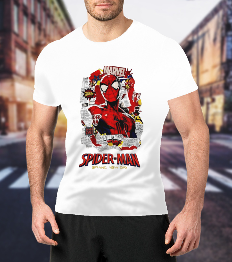 Marvel Spider Man Brand New Day Comic Collage T-Shirt